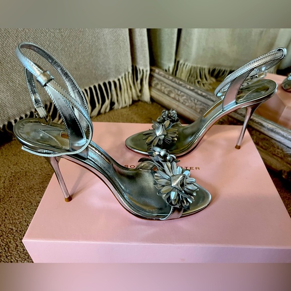 Sophia Webster Lilico sandal in silver, size 8.5 M - Picture 1 of 11